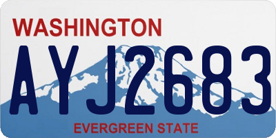 WA license plate AYJ2683