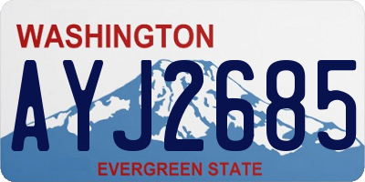 WA license plate AYJ2685