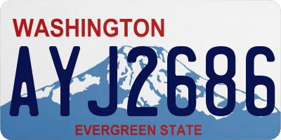 WA license plate AYJ2686