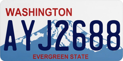 WA license plate AYJ2688