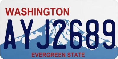 WA license plate AYJ2689