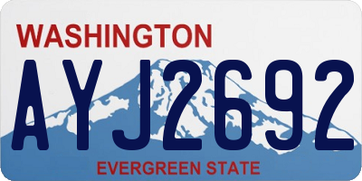 WA license plate AYJ2692