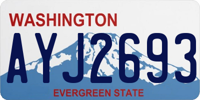 WA license plate AYJ2693