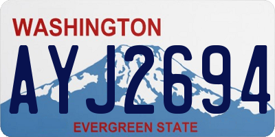 WA license plate AYJ2694