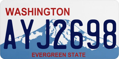 WA license plate AYJ2698