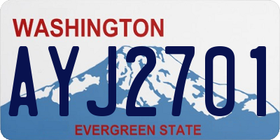 WA license plate AYJ2701