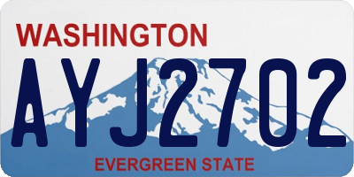 WA license plate AYJ2702