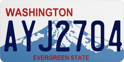 WA license plate AYJ2704