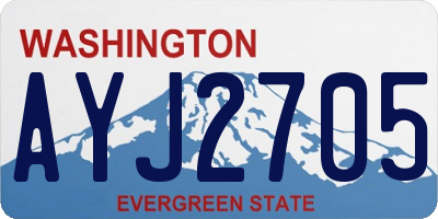 WA license plate AYJ2705
