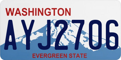 WA license plate AYJ2706