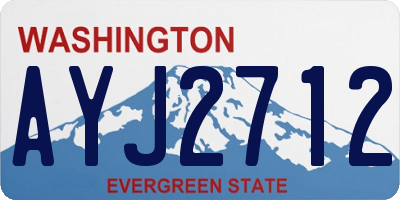 WA license plate AYJ2712