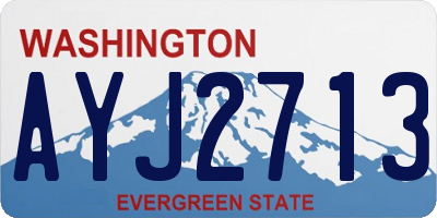 WA license plate AYJ2713