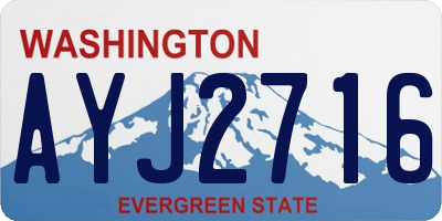WA license plate AYJ2716