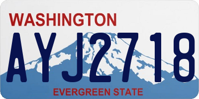 WA license plate AYJ2718