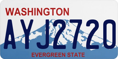 WA license plate AYJ2720