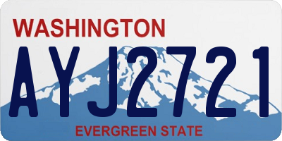 WA license plate AYJ2721