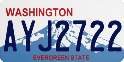 WA license plate AYJ2722