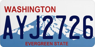 WA license plate AYJ2726
