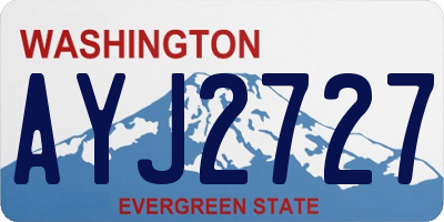 WA license plate AYJ2727