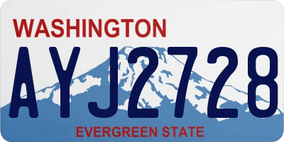 WA license plate AYJ2728