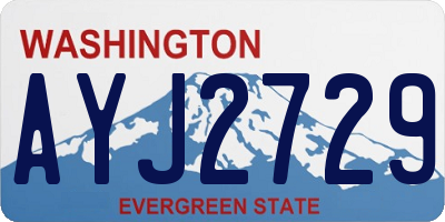WA license plate AYJ2729