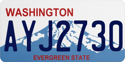 WA license plate AYJ2730