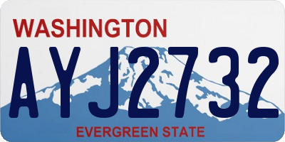 WA license plate AYJ2732