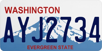 WA license plate AYJ2734