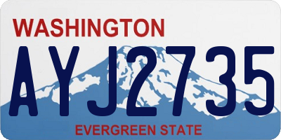 WA license plate AYJ2735