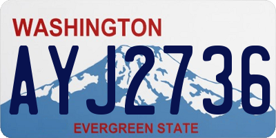 WA license plate AYJ2736
