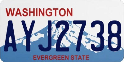 WA license plate AYJ2738
