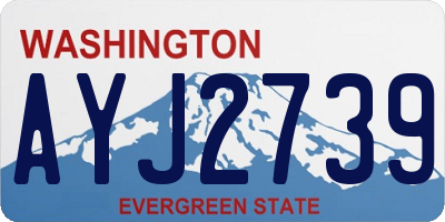 WA license plate AYJ2739