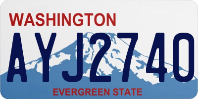 WA license plate AYJ2740