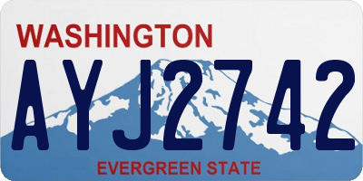 WA license plate AYJ2742