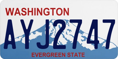 WA license plate AYJ2747