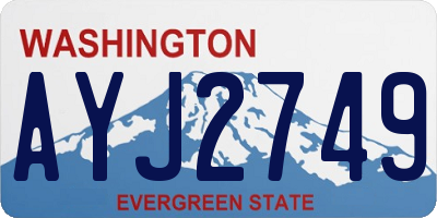 WA license plate AYJ2749