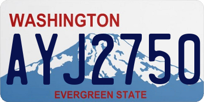 WA license plate AYJ2750