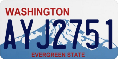 WA license plate AYJ2751