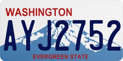 WA license plate AYJ2752