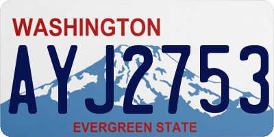 WA license plate AYJ2753
