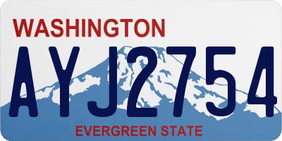 WA license plate AYJ2754