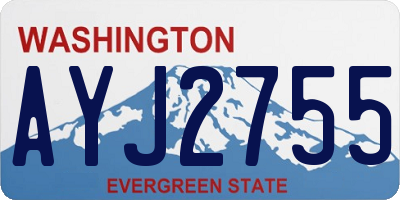 WA license plate AYJ2755