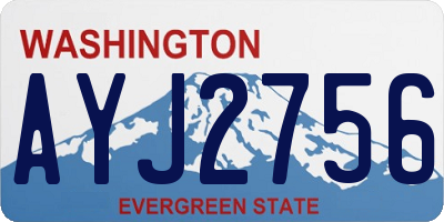 WA license plate AYJ2756