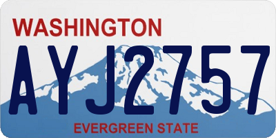 WA license plate AYJ2757