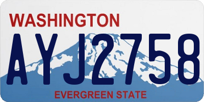 WA license plate AYJ2758
