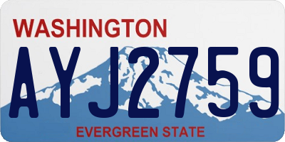 WA license plate AYJ2759