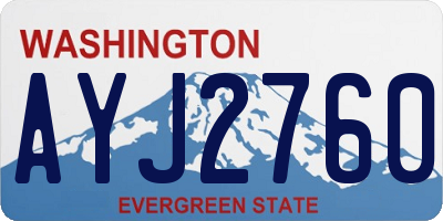 WA license plate AYJ2760