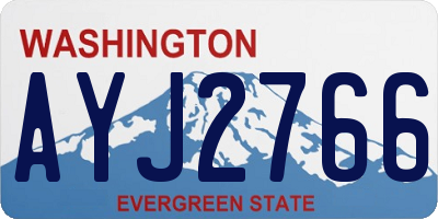 WA license plate AYJ2766