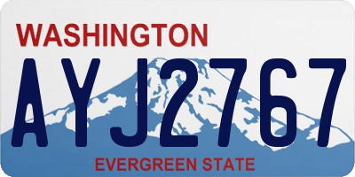 WA license plate AYJ2767
