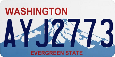 WA license plate AYJ2773